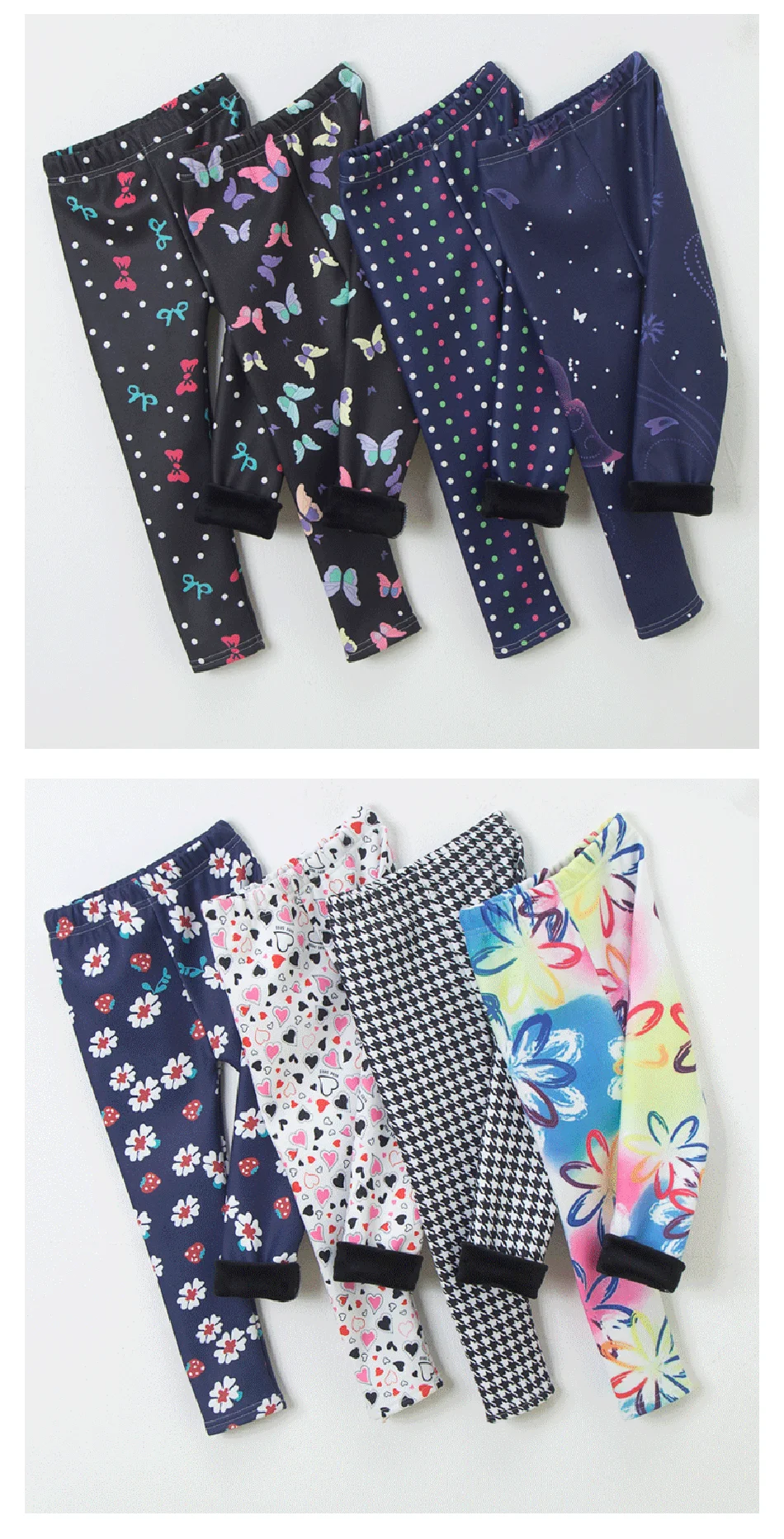 Leggings de felpa térmica para niña en color blanco