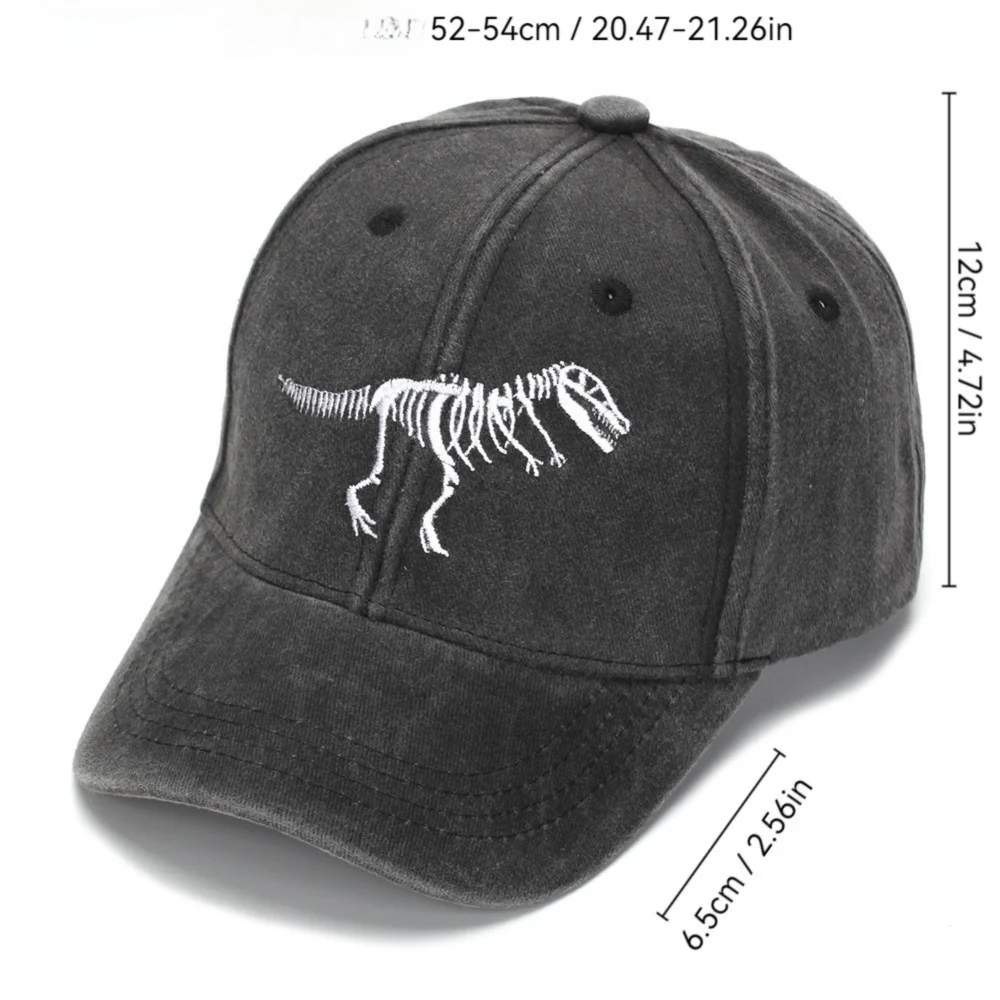 Gorra de béisbol algodón bordada dinosaurio ajustable transpirable - imagen 5