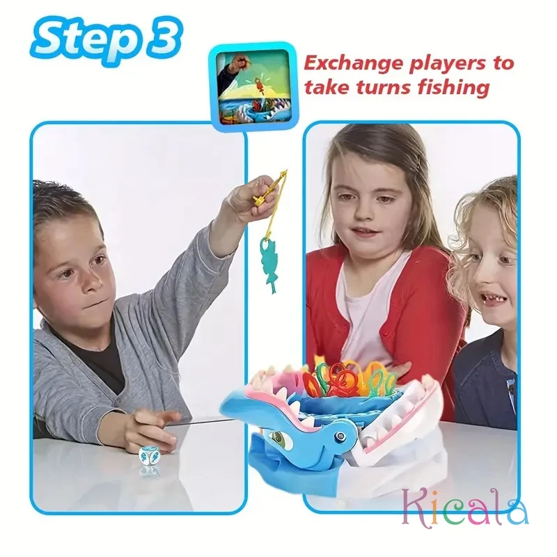 Juego del tiburón mordedor familiar colorido con pesca marina - imagen 5