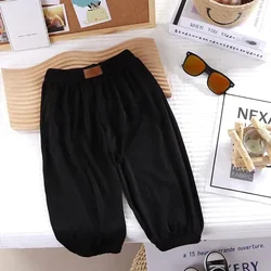 Pantalones sueltos de verano transpirables para niños y niñas