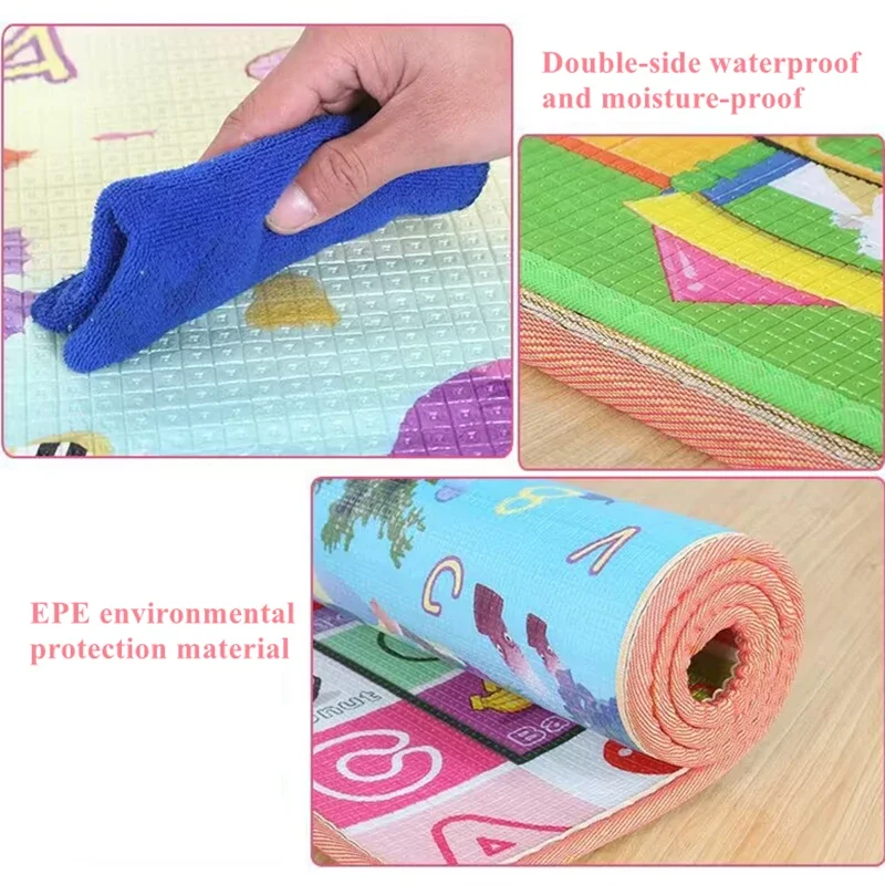 Alfombra de juego gruesa y plegable para gatear con seguridad - imagen 4