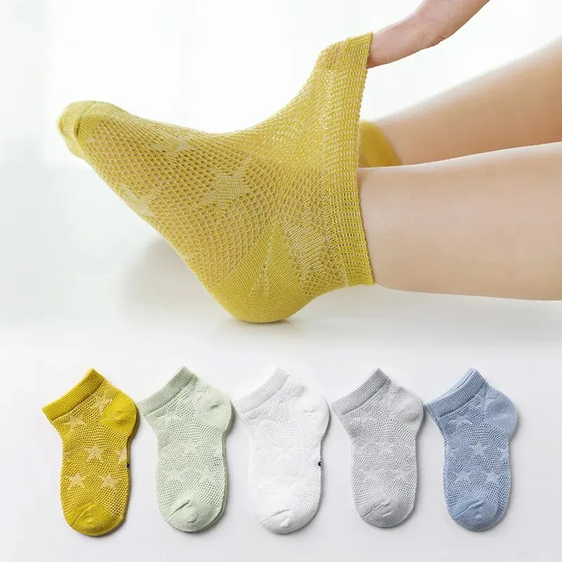Calcetines infantiles de verano de algodón finos y transpirables