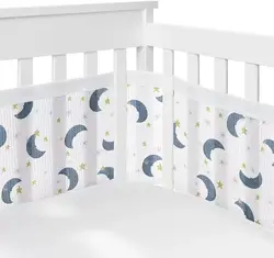Protector de cuna malla transpirable suave para seguridad