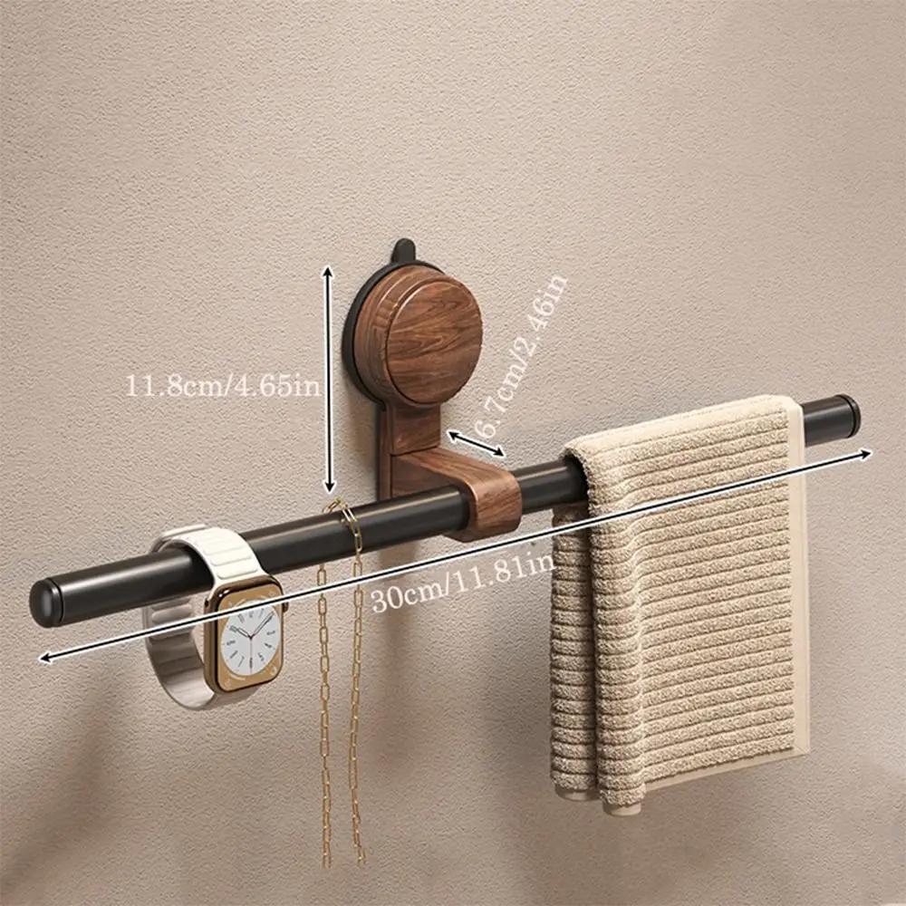Toallero vintage de madera nogal con ventosas