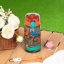 Taza de agua portátil a prueba de fugas con cuerda para colegio