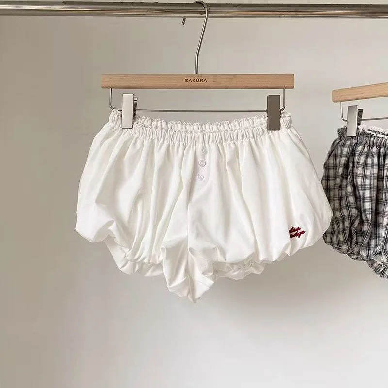 Pantalones cortos niña burbuja a cuadros con cintura elástica verano - imagen 2