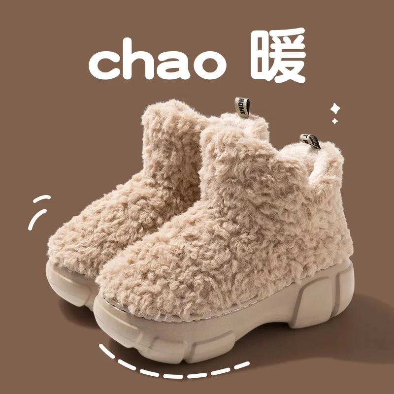 Botas de nieve antideslizantes para niñas con forro de felpa