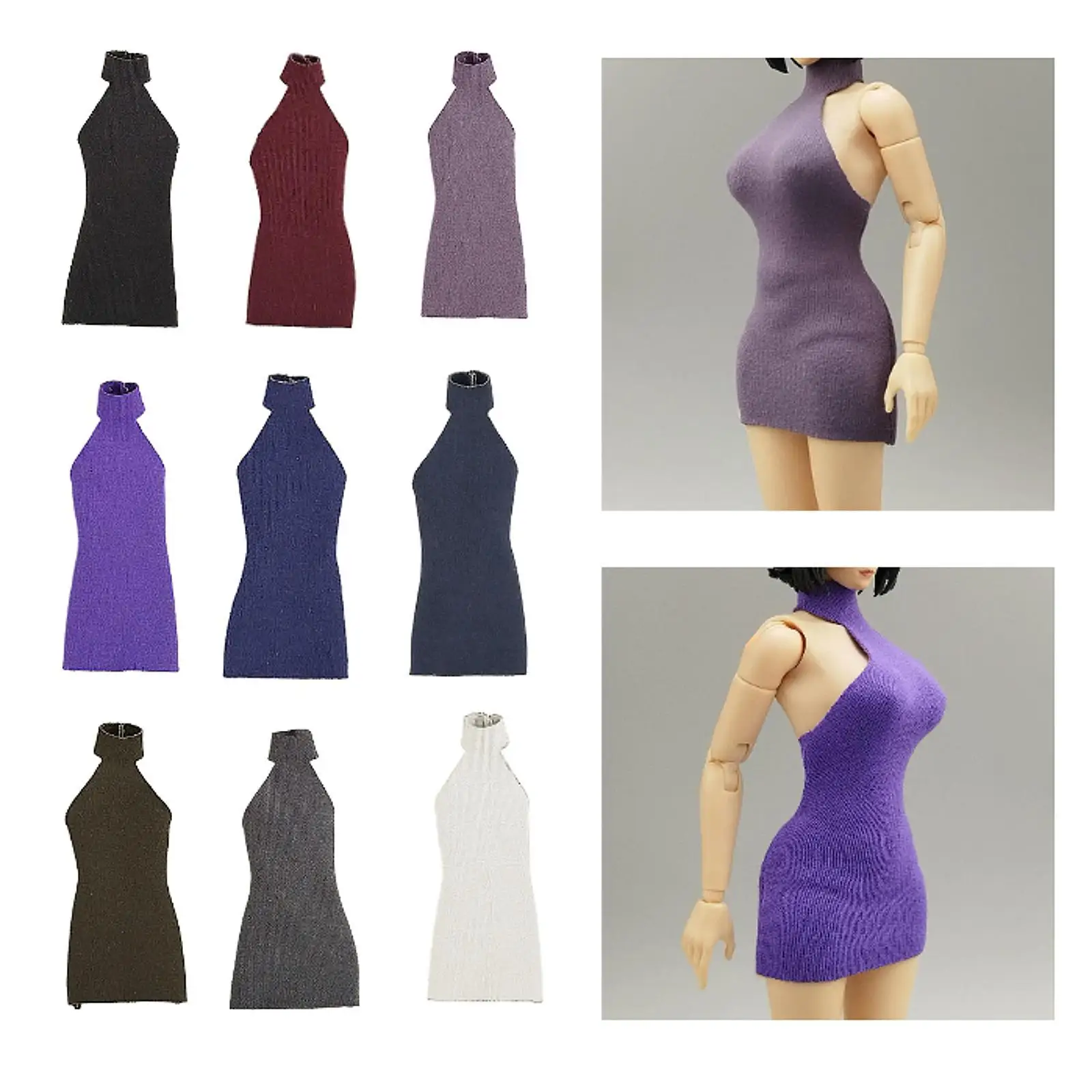 Vestido elegante informal para niña de muñecas y figuras de acción