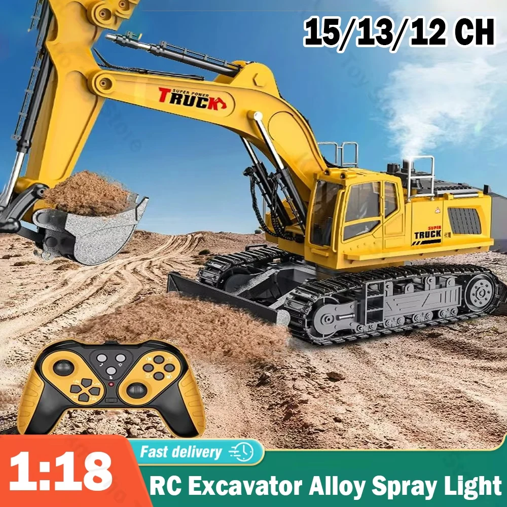 Excavadora teledirigida eléctrica 1/18 con luz y sonido - imagen 3