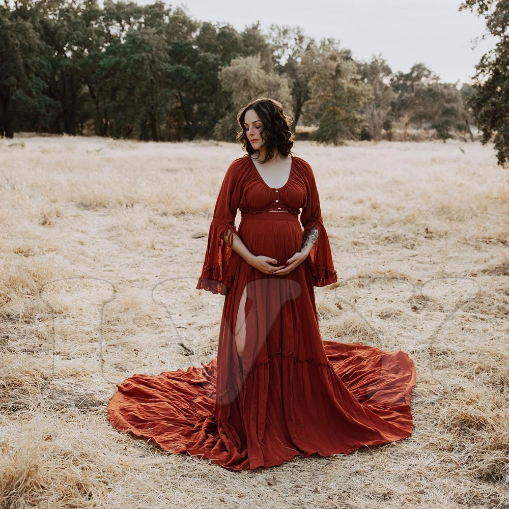 Vestido bohemio de maternidad frontal