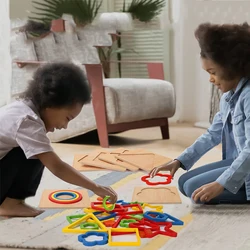 Rompecabezas Montessori de formas geométricas madera para niños
