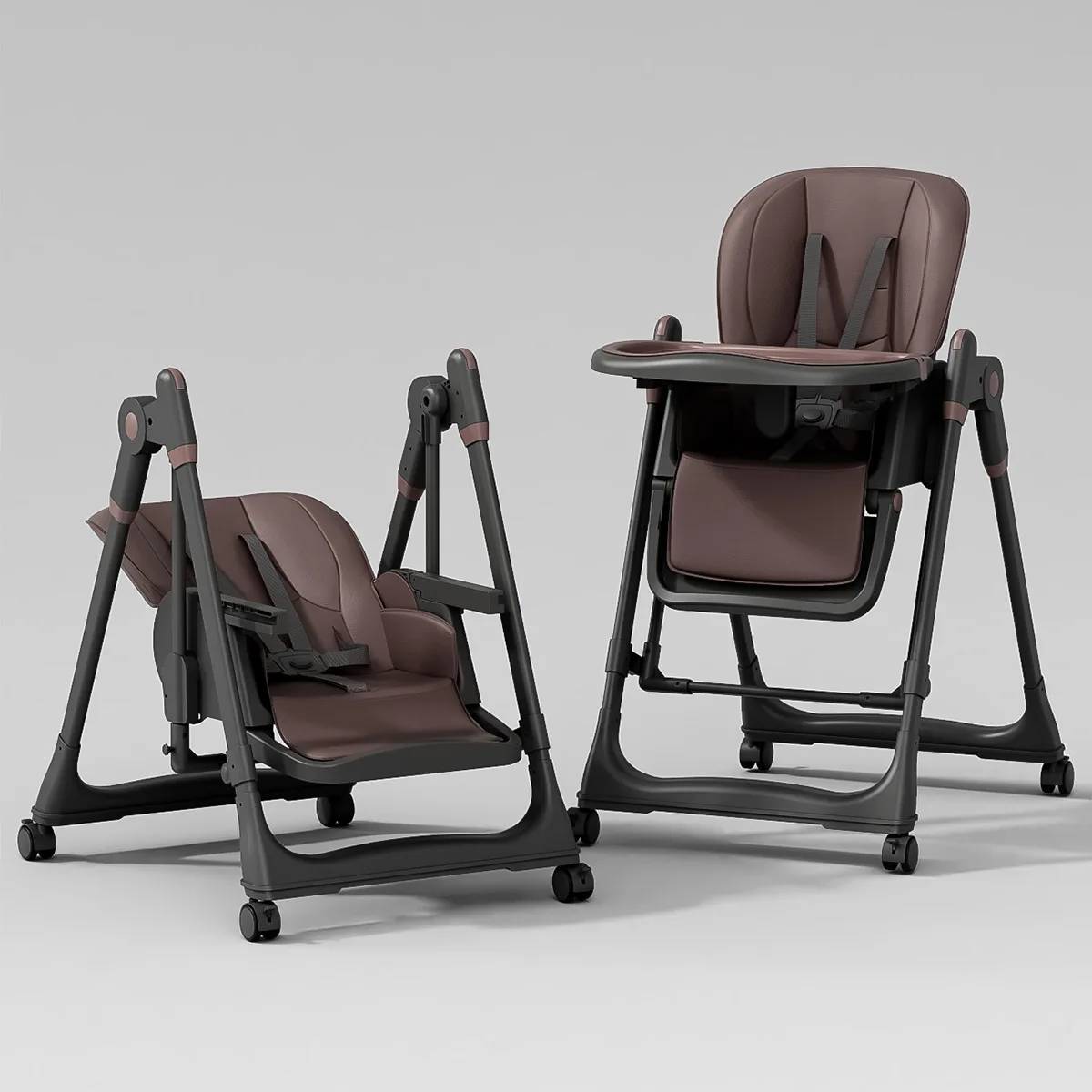 Trona mecedora con bandeja y asiento basculante plegable para bebé