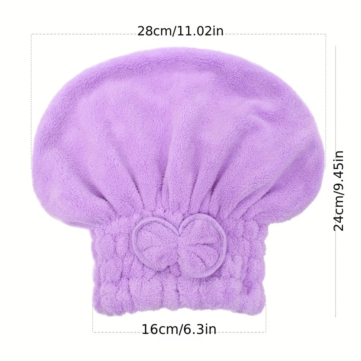 Turbante de ducha de microfibra con nudo lazo para secar cabello rizado - imagen 2