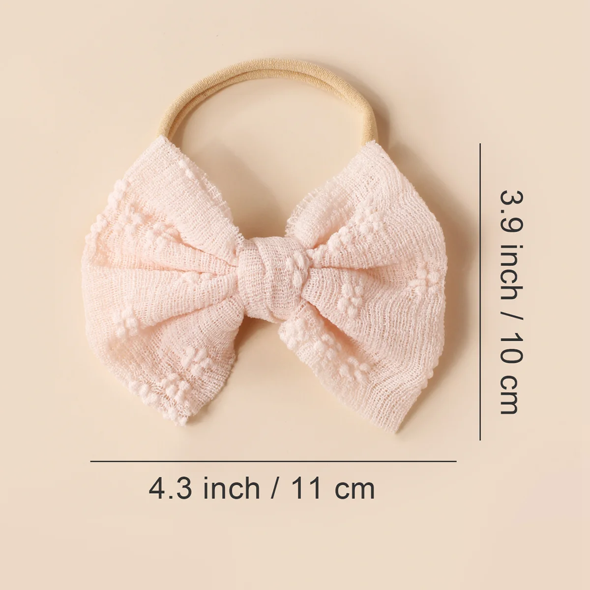 Diadema bebé elástica de gasa con lazo jacquard unisex - imagen 2