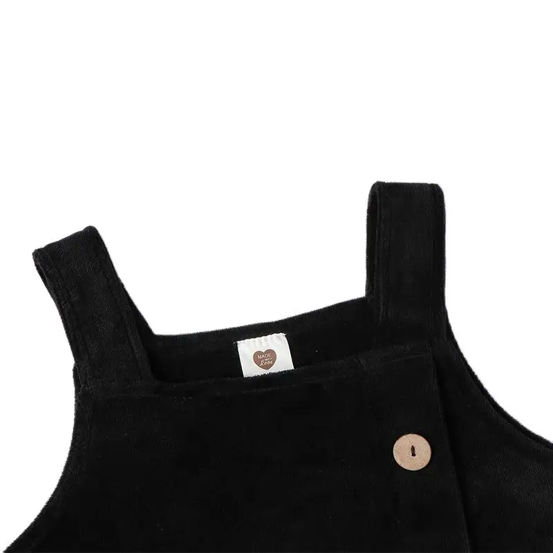 Vestido de tirantes largo terciopelo negro niña – Otoño invierno - imagen 3