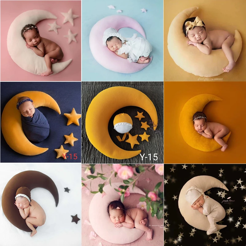 Accesorios de fotografía para recién nacido: almohada media luna