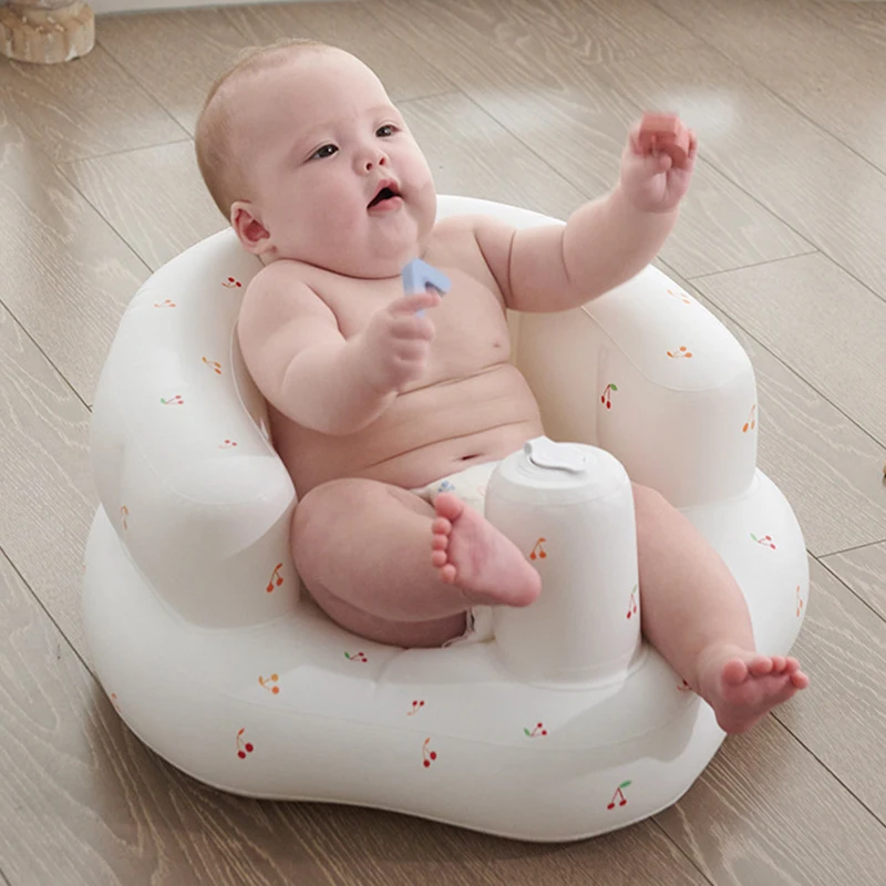 Asiento hinchable para bebé 0-3 años con bomba integrada - imagen 3