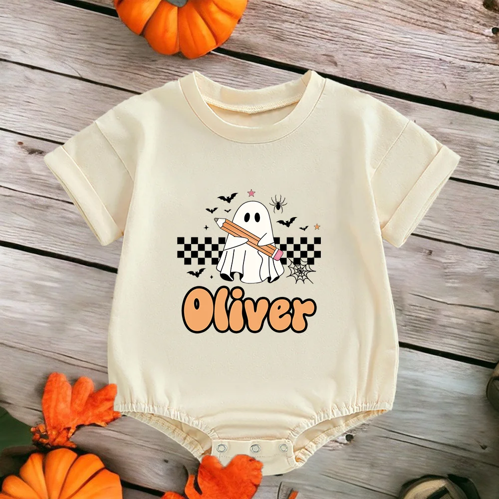 Mono burbuja personalizado con nombre para bebé - Halloween retro - imagen 5