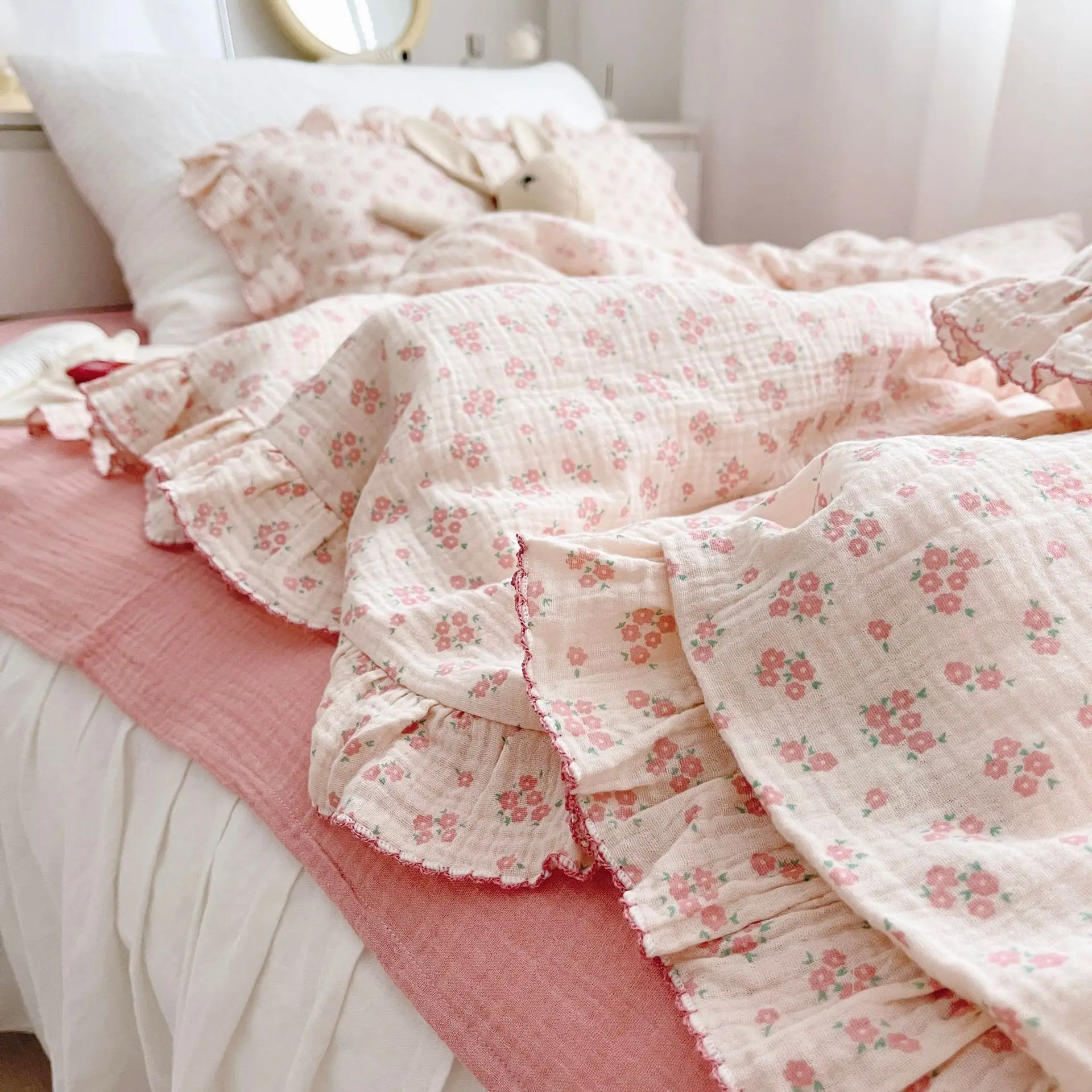 Juego de cama de muselina floral de algodón para bebé - imagen 4