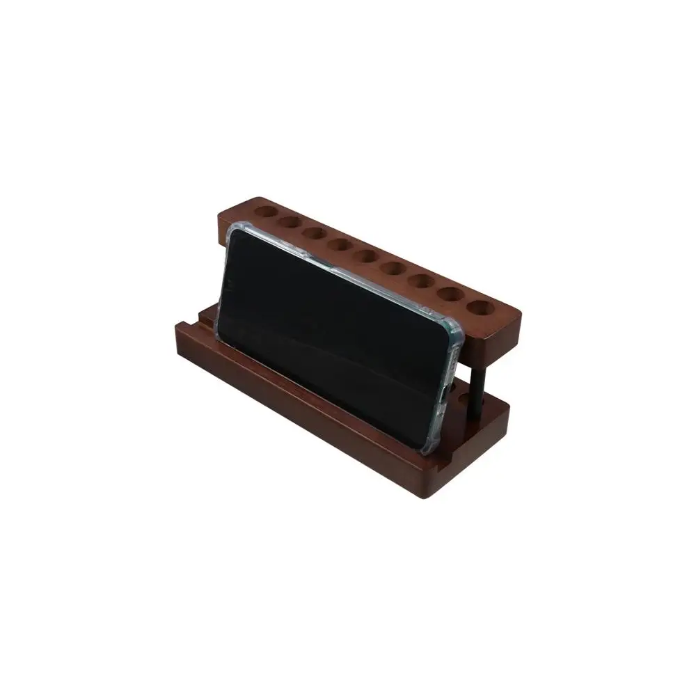 Portabolígrafos de nogal con ranuras para mesa y útiles - imagen 2