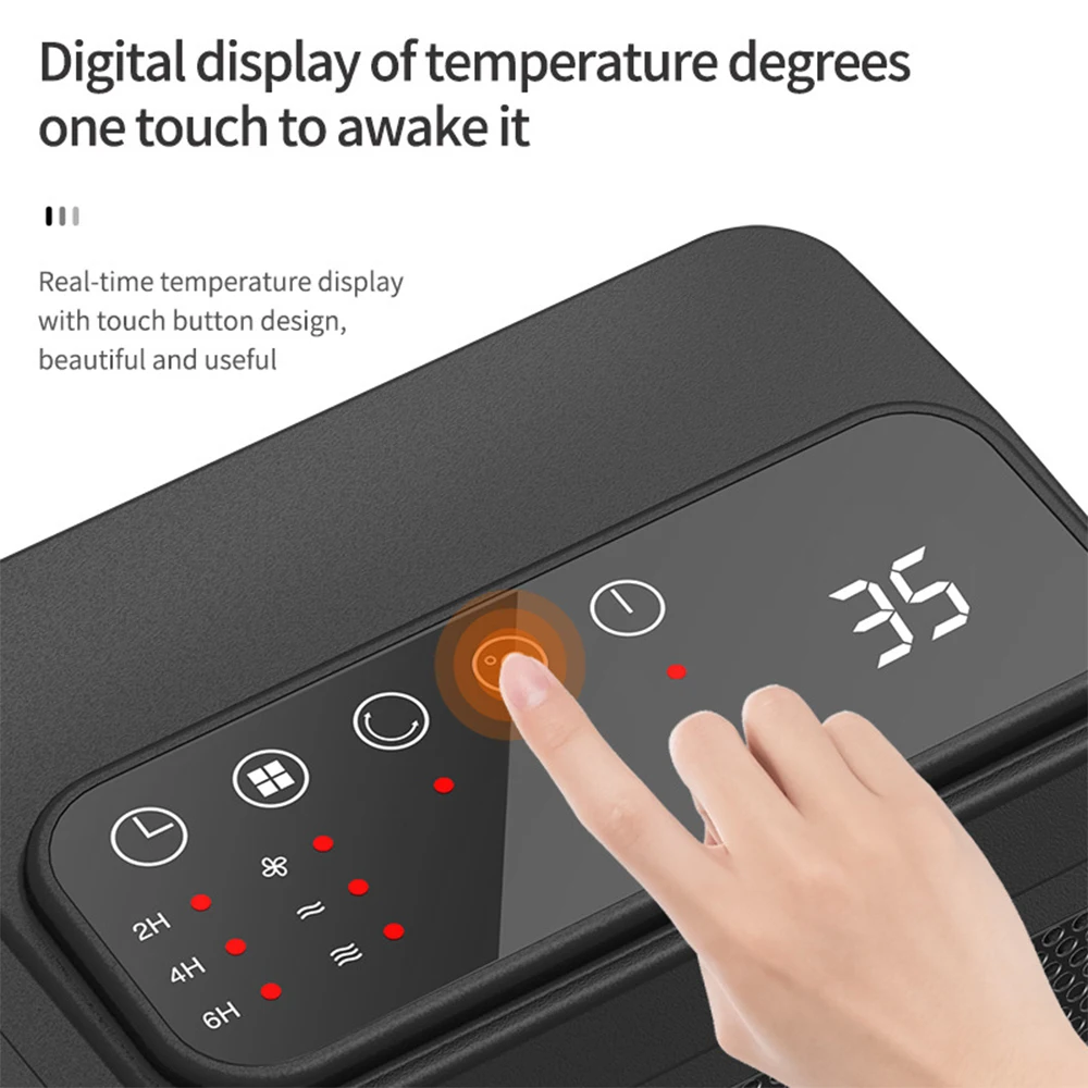 Mini calefactor PTC portátil con control remoto y cabezal móvil - imagen 5