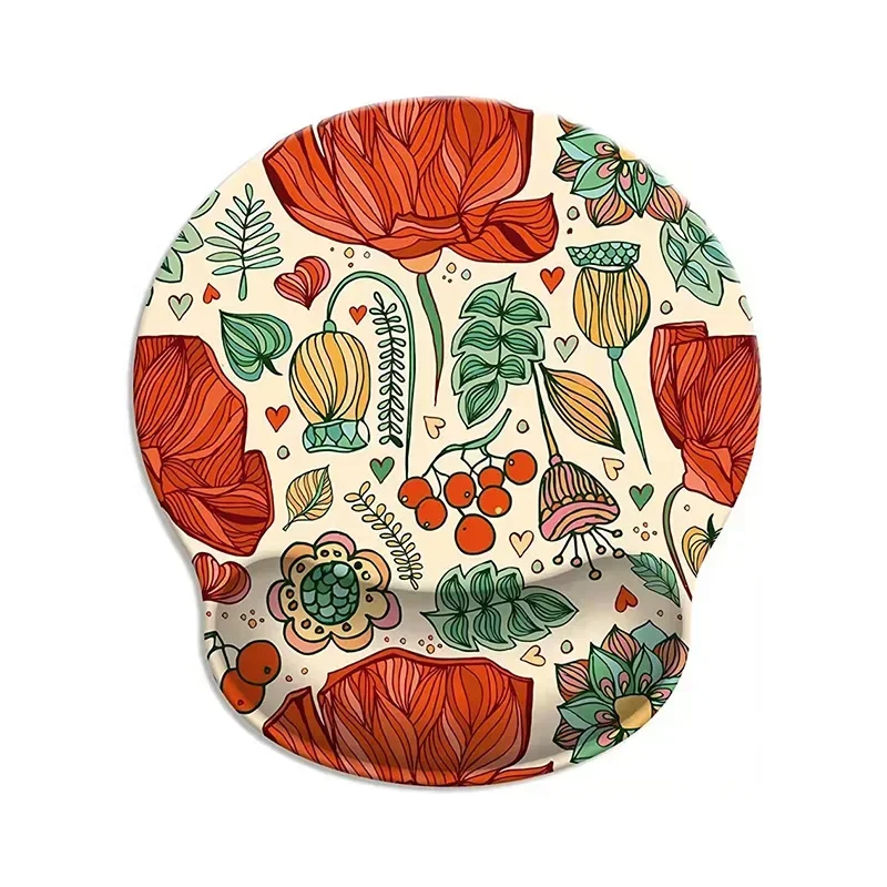 Alfombrilla ergonómica para ratón con reposamuñecas - Diseño floral - imagen 2
