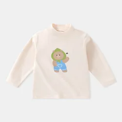 Camiseta de otoño de manga larga a rayas con cuello alto elástico