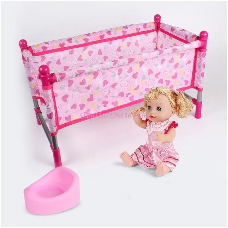 Cuna plegable para muñecas, juego de simulación en casa infantil