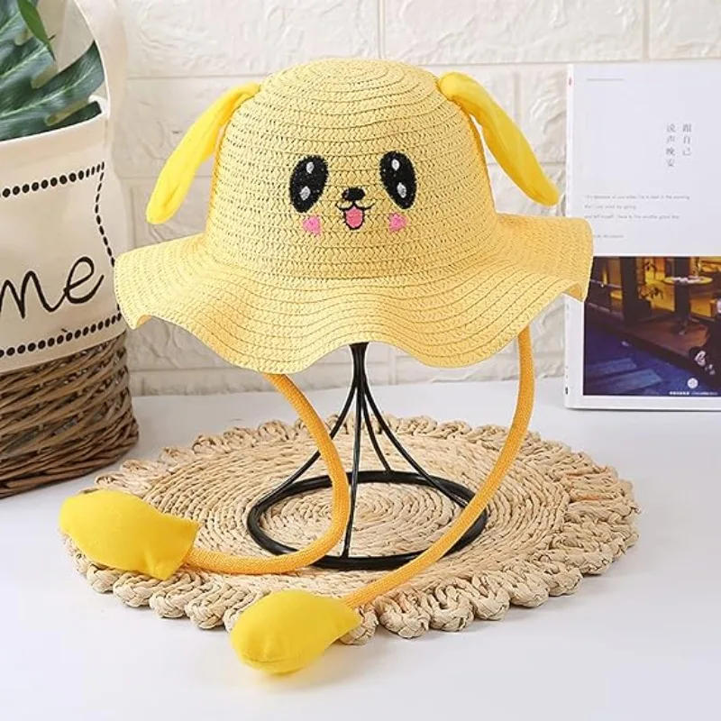 Sombrero anti-UV en paja, ala ancha, orejas de conejo - imagen 4