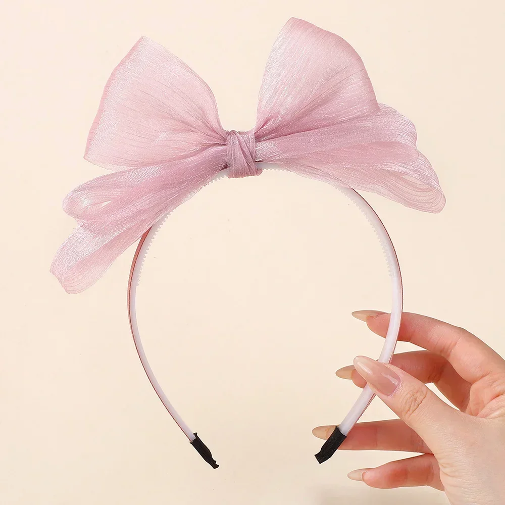 Diadema con lazo doble capa para niñas, estilo boutique - imagen 2