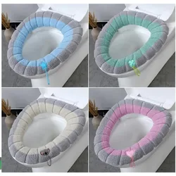 Funda de asiento de inodoro de forro polar lavable para invierno