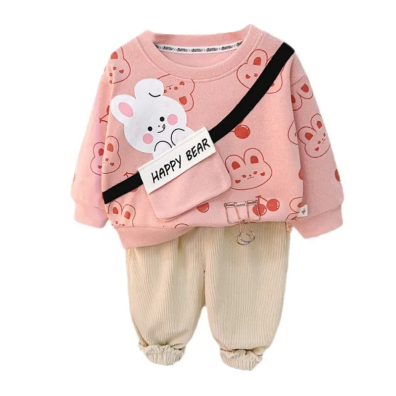 Conjunto de ropa infantil con camiseta y pants – Dibujo animado para niño y niña