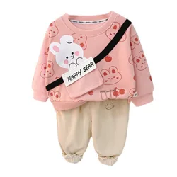 Conjunto de ropa infantil con camiseta y pants – Dibujo animado para niño y niña