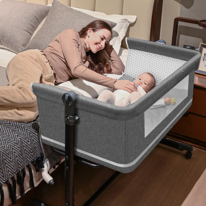 Cuna de juego portátil 4 en 1 para bebé: cama, mecedora y cambiador
