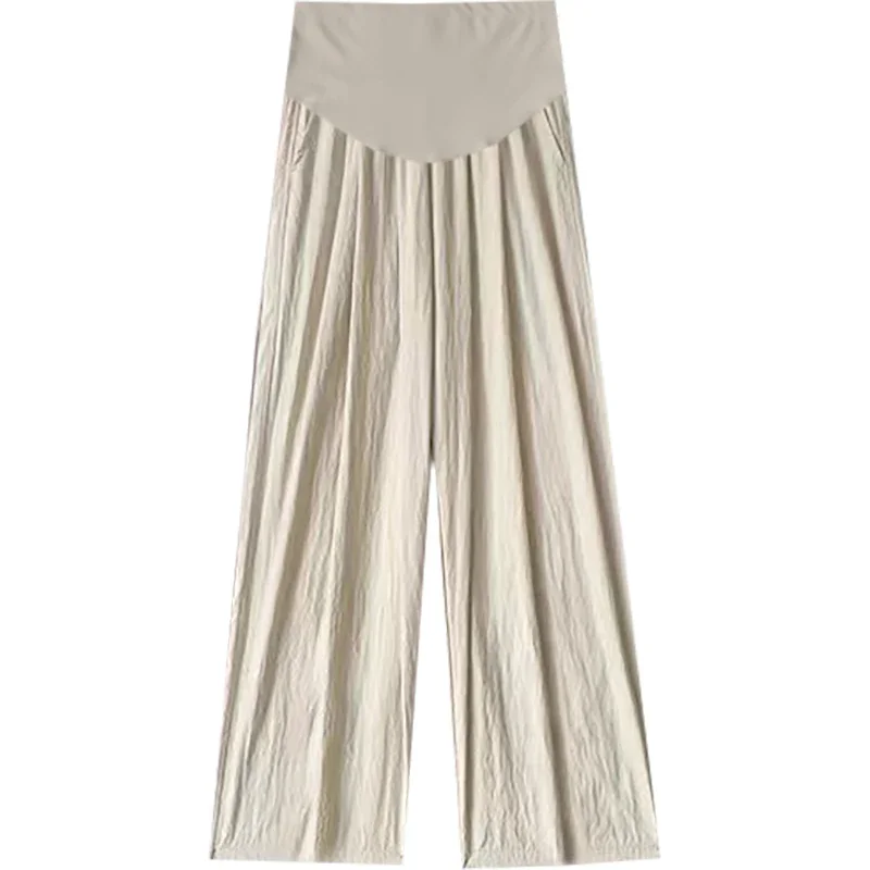 Pantalón premamá de pierna ancha, largo y suelto para verano - imagen 2