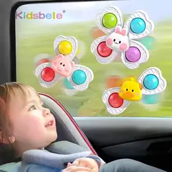 Juguete sensorial giratorio con ventosa para baño y mordedor infantil
