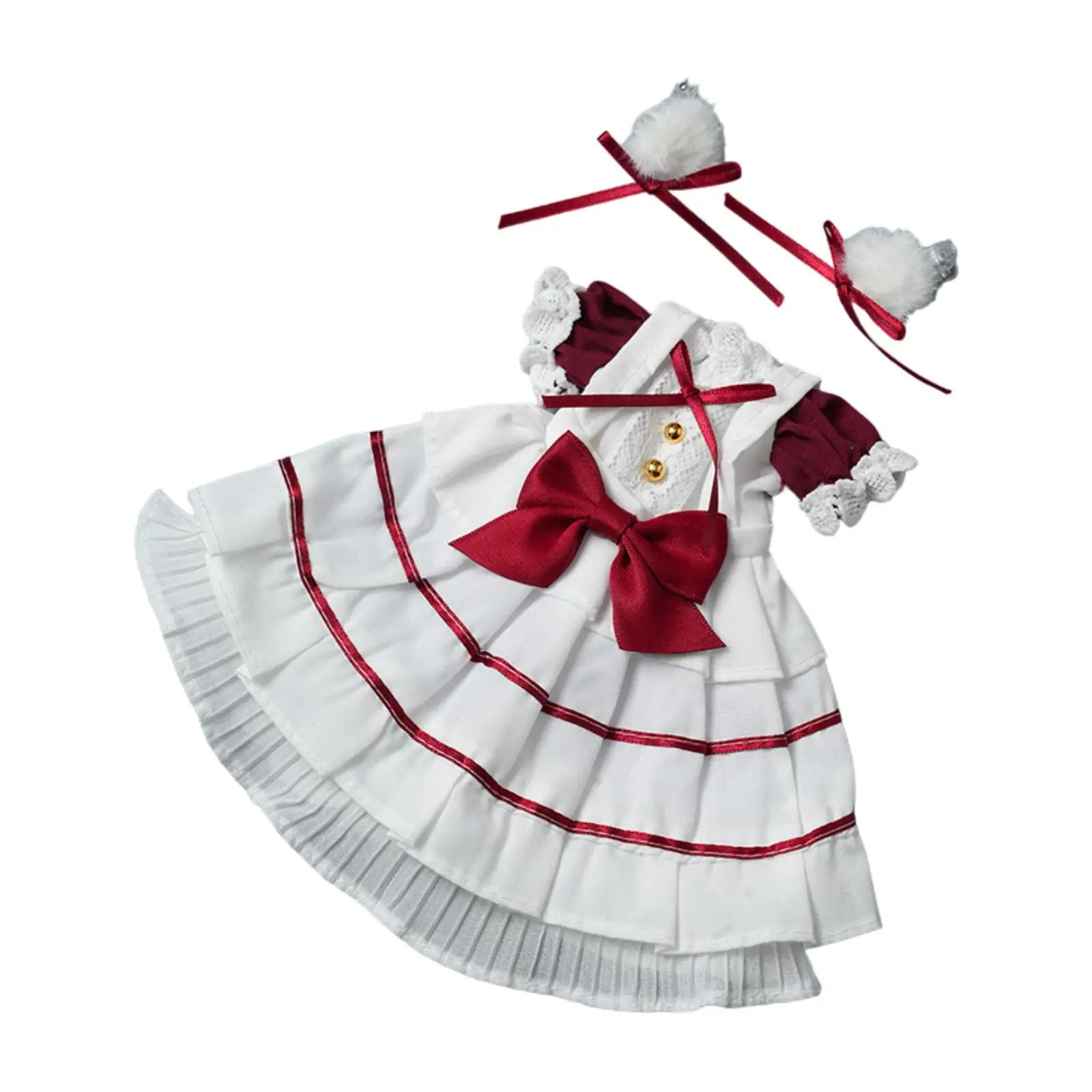 Vestido para muñecas con diadema y accesorios de tela - imagen 3