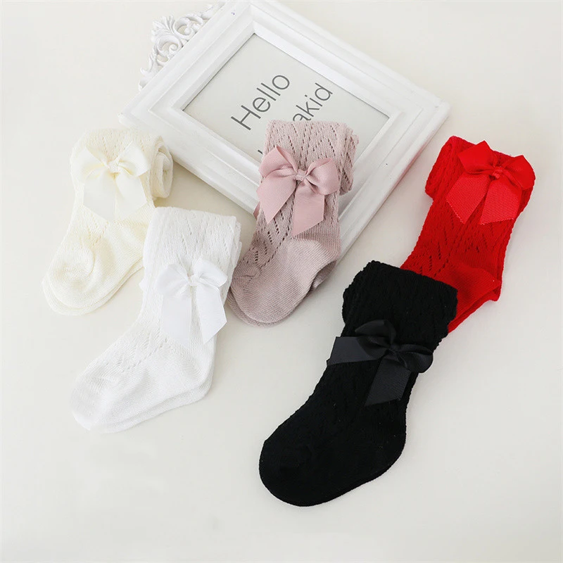 medias de algodón con lazo estilo princesa para niñas - imagen 3