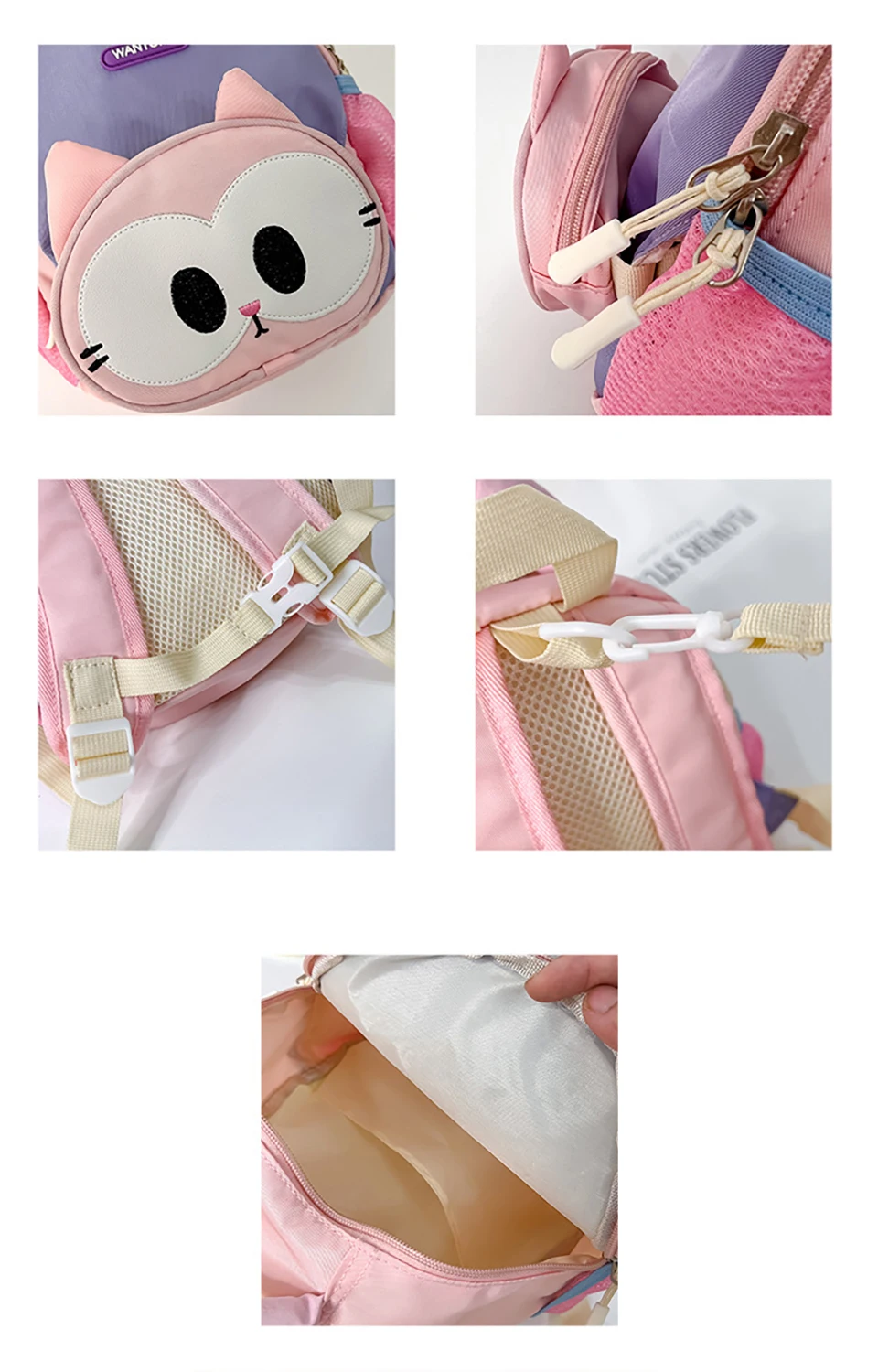 Presentación de la mochila con modelo infantil