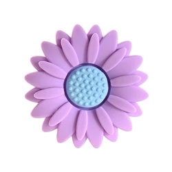 Collar de dentición floral de silicona para bebé con clip para chupete