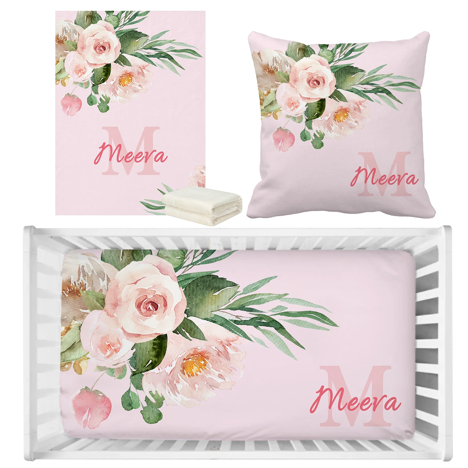 Sábana de bambú con diseño floral