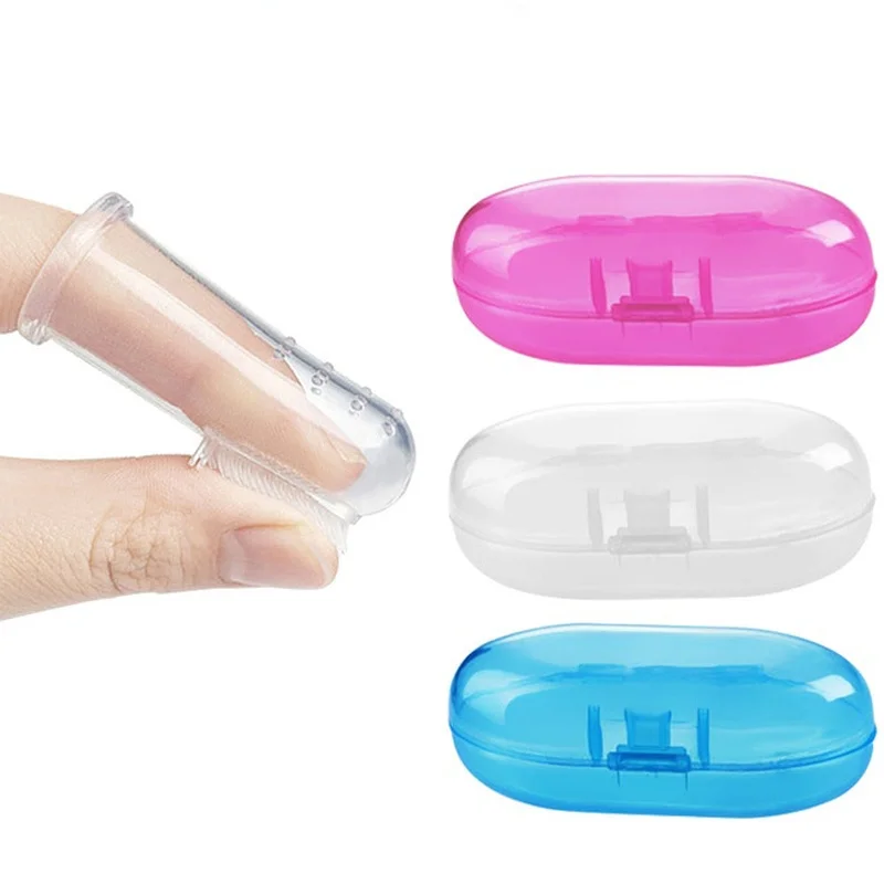 Cepillo de dedo de silicona transparente