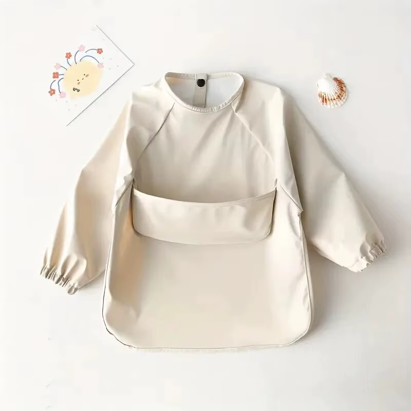 Bata impermeable para bebé de manga larga con pechera - imagen 2