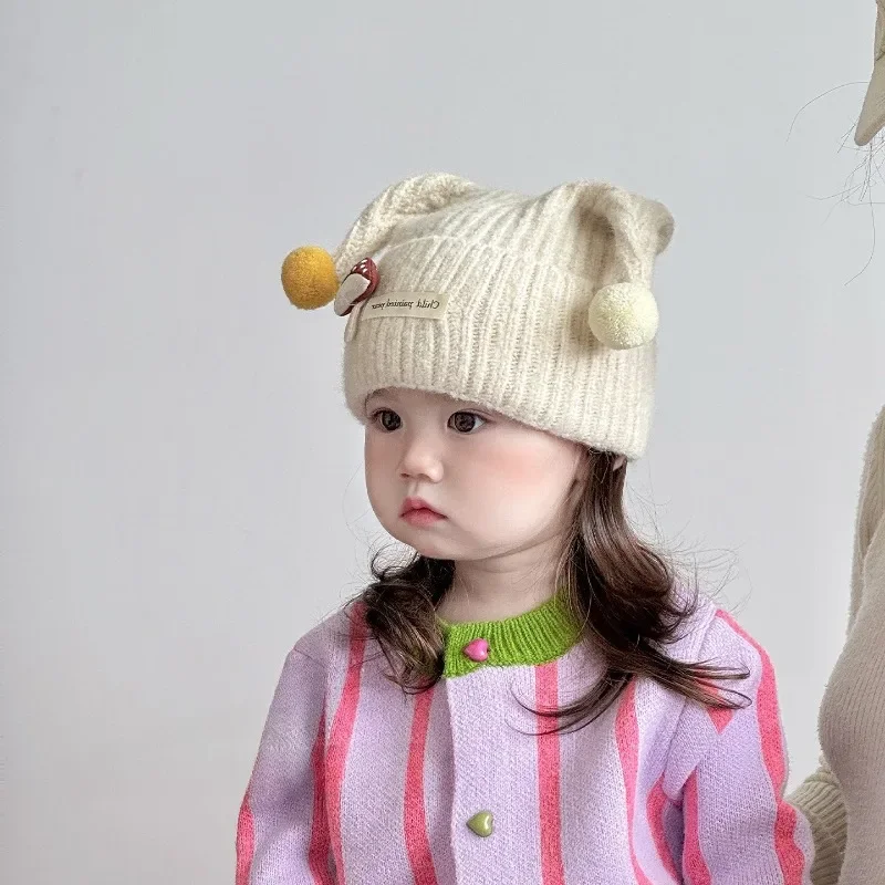 Gorrito bebé con orejeras de lana gruesa cortaviento, otoño-invierno - imagen 4
