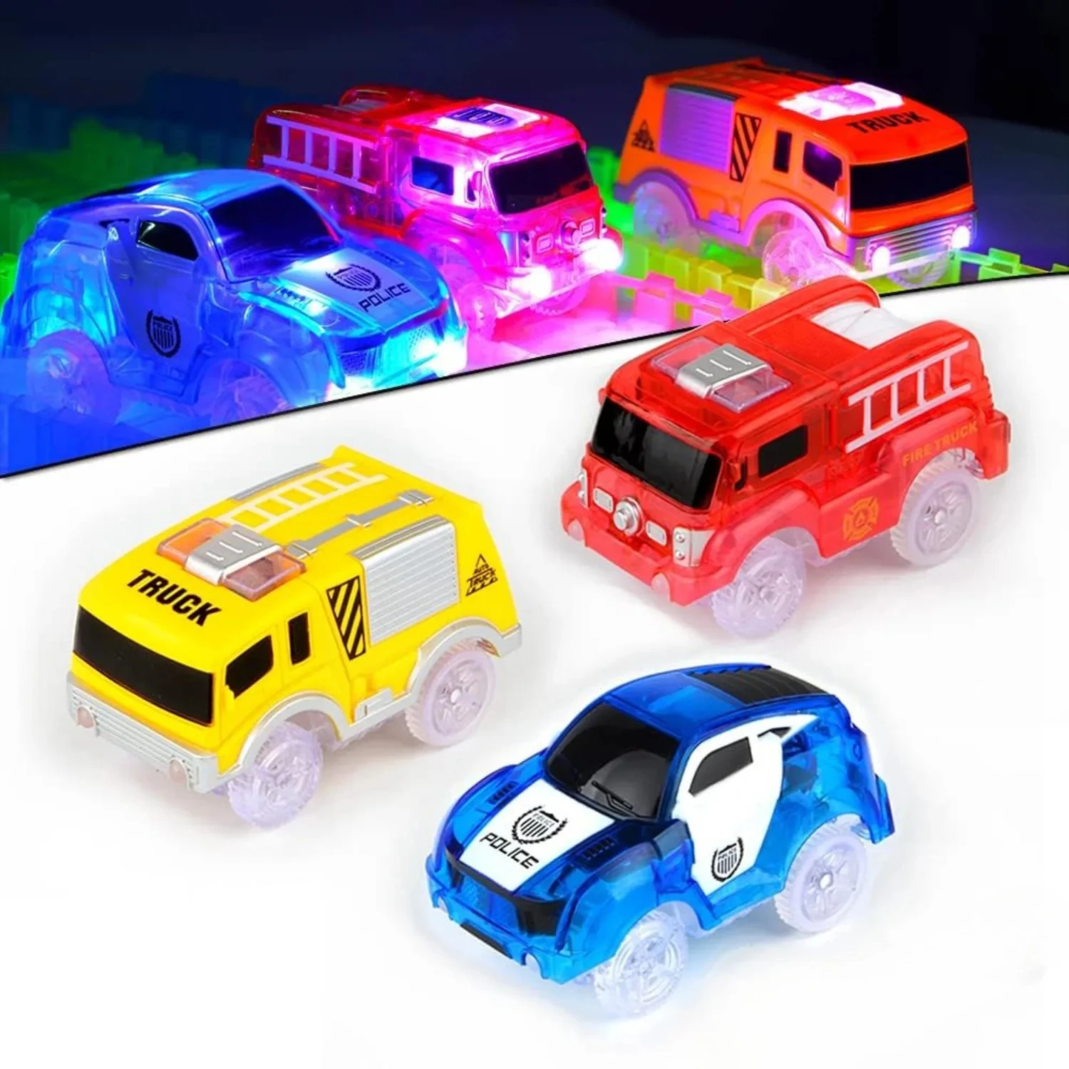 Coche de pista luminoso con luces parpadeantes para circuitos - imagen 4