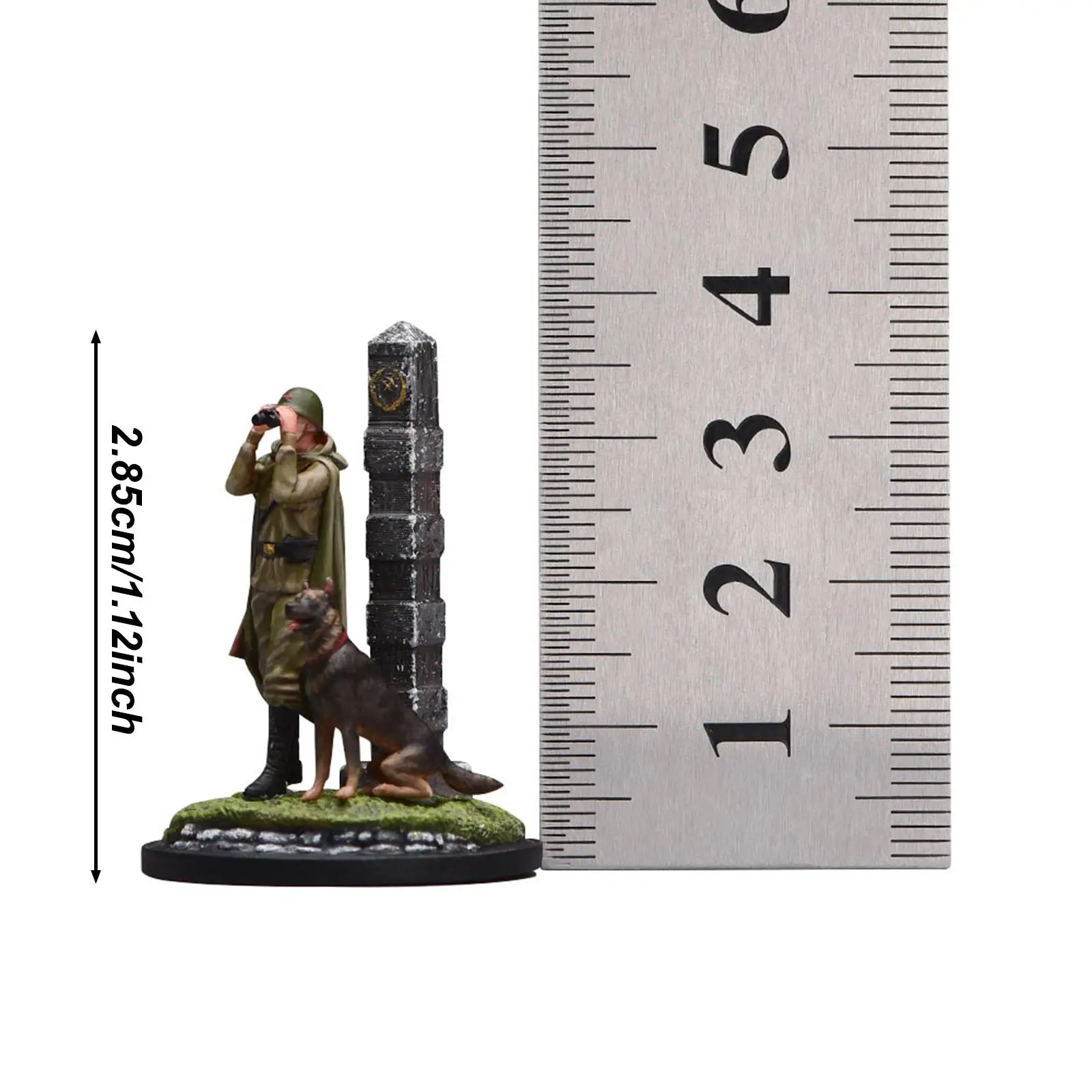 Figuras de tren para dioramas: hombre y perro pintados - imagen 4