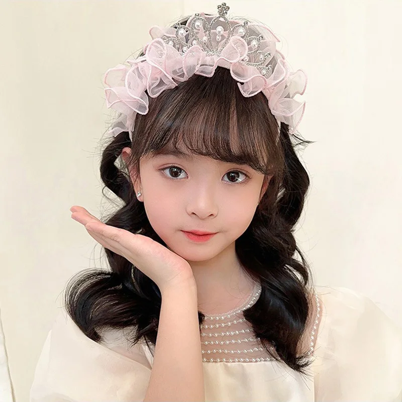 Diadema princesa con perlas y diamantes de imitación para niña - imagen 2