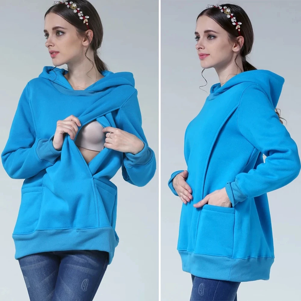 Sudadera de forro polar para lactancia de invierno maternidad cálida