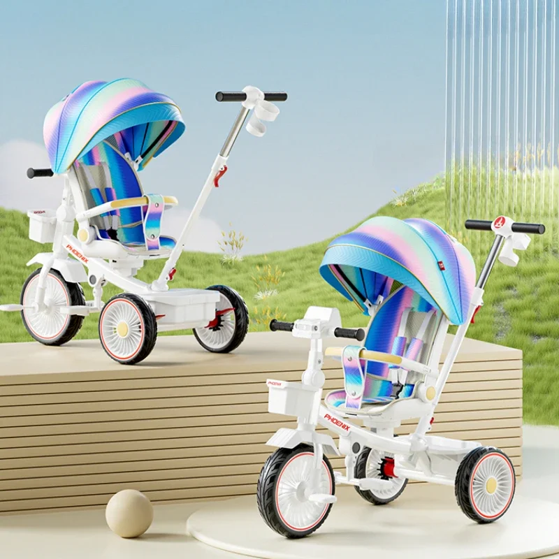 Triciclo infantil convertible en carro paseo ligero para viaje - imagen 3