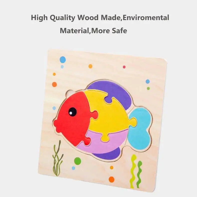 Rompecabezas de madera Montessori: animales y vehículos
